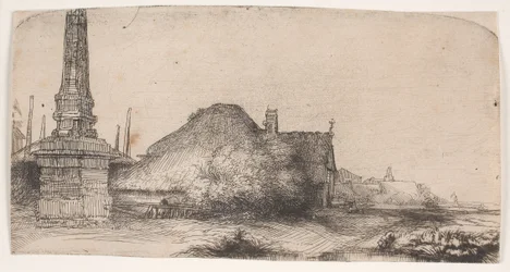 Landschap met een obelisk