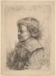Portret van een jongen in profiel