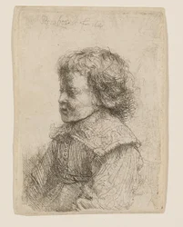 Portret van een jongen in profiel