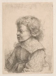 Portret van een jongen, in profiel
