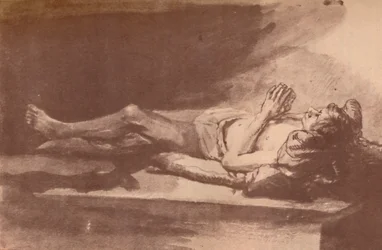 Rembrandt - Studie van een liggend model