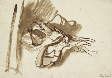 Saskia slapend in Bed