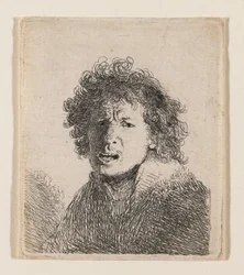 Zelfportret alsof ik aan het schreeuwen ben