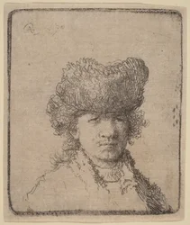 Zelfportret met bontmuts