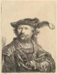Zelfportret in een Fluwelen Muts met Pluim