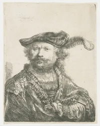 Zelfportret met fluwelen muts met pluim