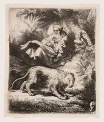 Sint Hiëronymus lezend