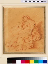 Studie van de figuur van Rachel