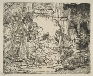 De aanbidding van de herders, met de lamp, ca. 1654