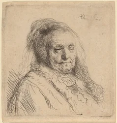 Het hoofd en de buste van de moeder van de kunstenaar