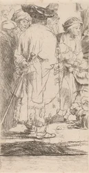 De Man met een Stok Fragment uit de Honderd Guilder Print, ca. 1649