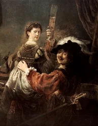 De verloren zoon in de taverne Rembrandt en Saskia, ca. 1635