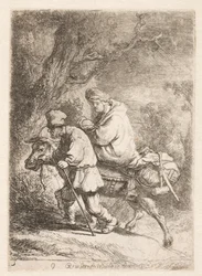 De vlucht naar Egypte: klein bordje