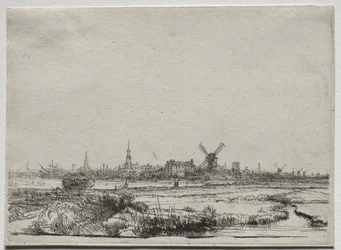 Uitzicht op Amsterdam vanuit het noordwesten