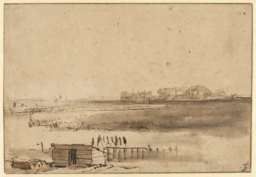Zicht op Houtewael bij de Sint Anthoniespoort [recto]