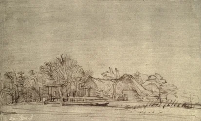 Winterlandschap met huisjes tussen bomen, c.1650