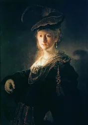 Jonge vrouw in kostuum