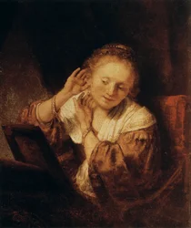Jonge vrouw met oorbellen