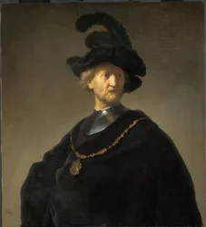 Oude man met een gouden ketting