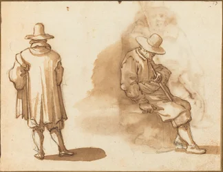 Twee studies van een man