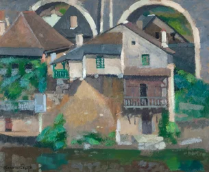 Huizen aan de Vézère in Uzerche