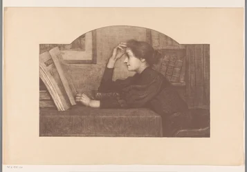 Lezende vrouw, en profil