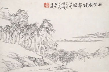 Lezen in de afgelegen dennenstudio (Song yin an)