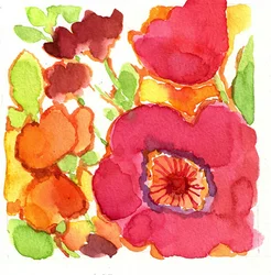 Levendige bloemen in aquarel