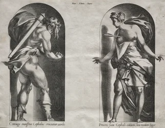 Cephalus en Procris in twee Nissen