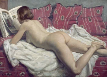 Naakt op een roze divan (detail)