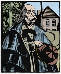 Portret van Gustave Flaubert (1821-1880). Houtsnede door Hermann-Paul (Hermann Paul) (1874-1940) voor het boek van Louis Bertrand 