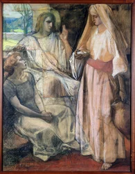 Christus in het huis van Martha en Maria, 1924 (pastel op papier)
