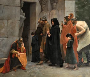 Raymond VI graaf van Toulouse wordt geëxcommuniceerd (detail) (olieverf op doek)