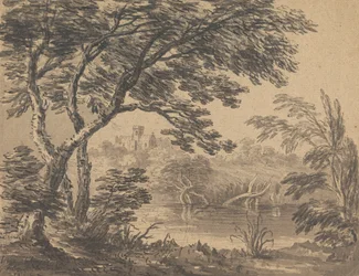 Landschap met Kerk op de Achtergrond
