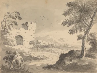 Landschap met Weg naar Abdij