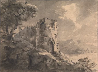 Landschap met een vervallen kasteel