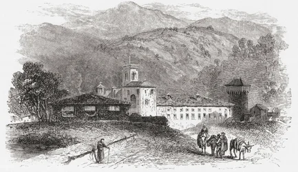 Klooster in Vallombrosa, Florence, Italië in de late 19e eeuw. Uit Italiaanse Afbeeldingen door Rev. Samuel Manning, gepubliceerd c.1890.