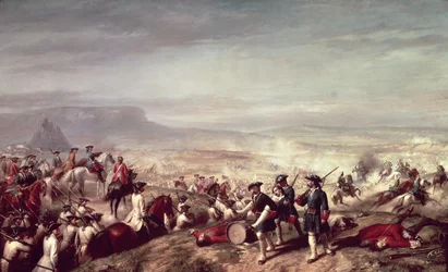 Slag bij Almansa tussen de troepen van Filips V en die van aartshertog Karel van Oostenrijk in 1707