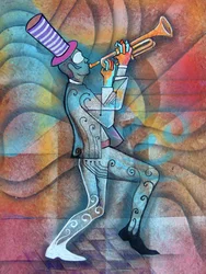 Abstracte jazzmuzikant