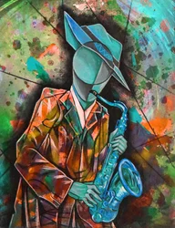 Abstracte jazzmuzikant