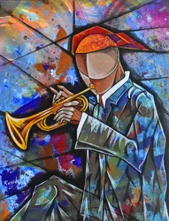 Abstracte jazzmuzikant