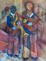Abstracte jazzmuzikanten