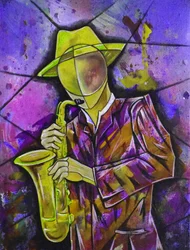 Abstracte jazzsaxofonist