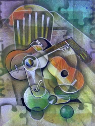 Cubistische gitaren – Stilleven