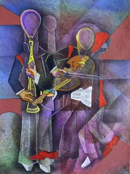 Kubistische jazzmuzikanten