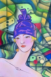 Elegante vrouw in art-decostijl