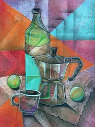 Geometrisch koffiestilleven