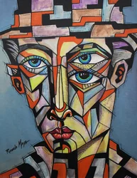 Geometrische man met drie ogen