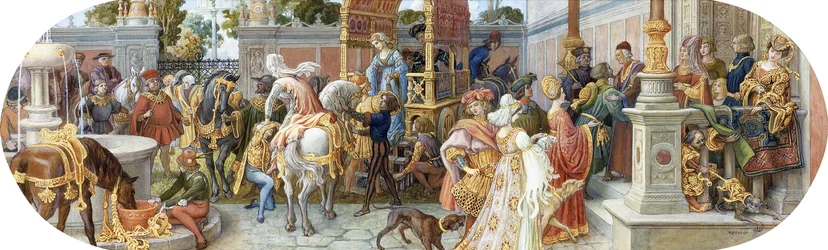 Een Florentijns Festival: De Aankomst van de Gasten