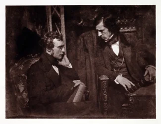 Twee mannen in gesprek: dokter Samuel Brown (1817-1856) en dominee George Gilfillan (1813-1878), foto rond 1840